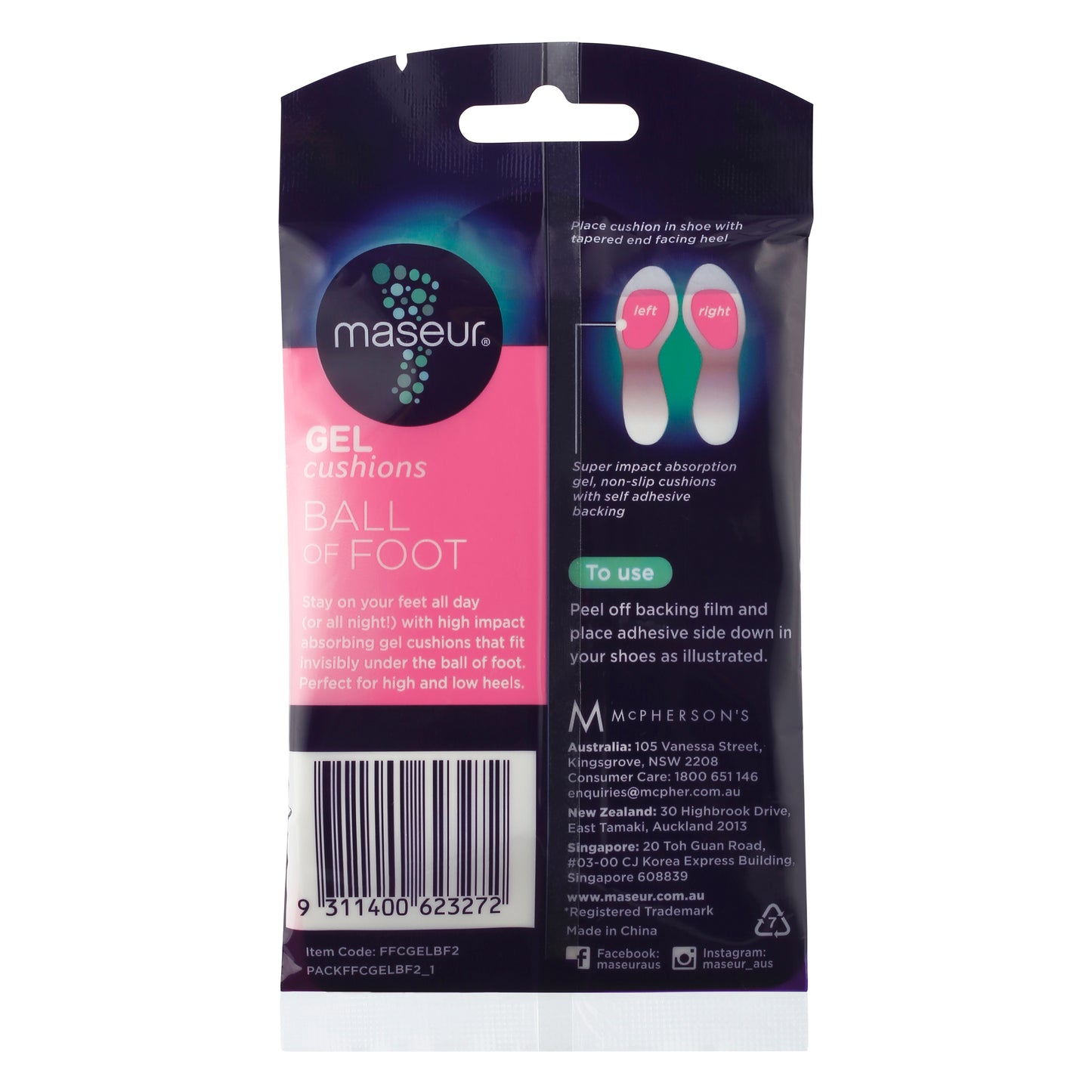 Ball of Foot Gel Cushions 2 Pairs