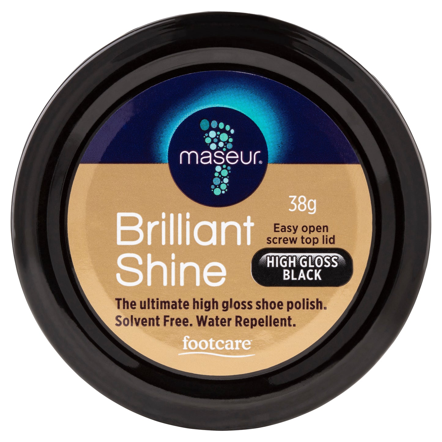 Brilliant Shine Shoe Polish High Gloss Black 38g