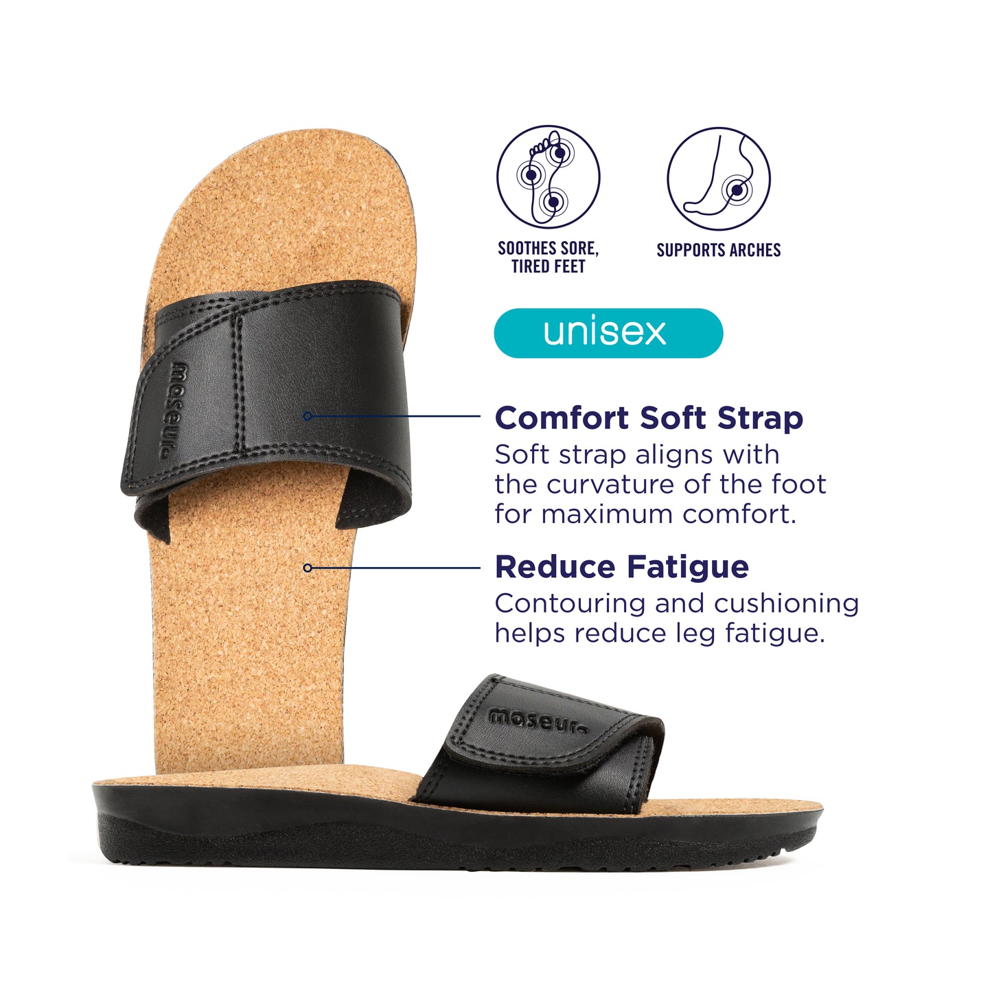 Gentle Massage Sandal Black