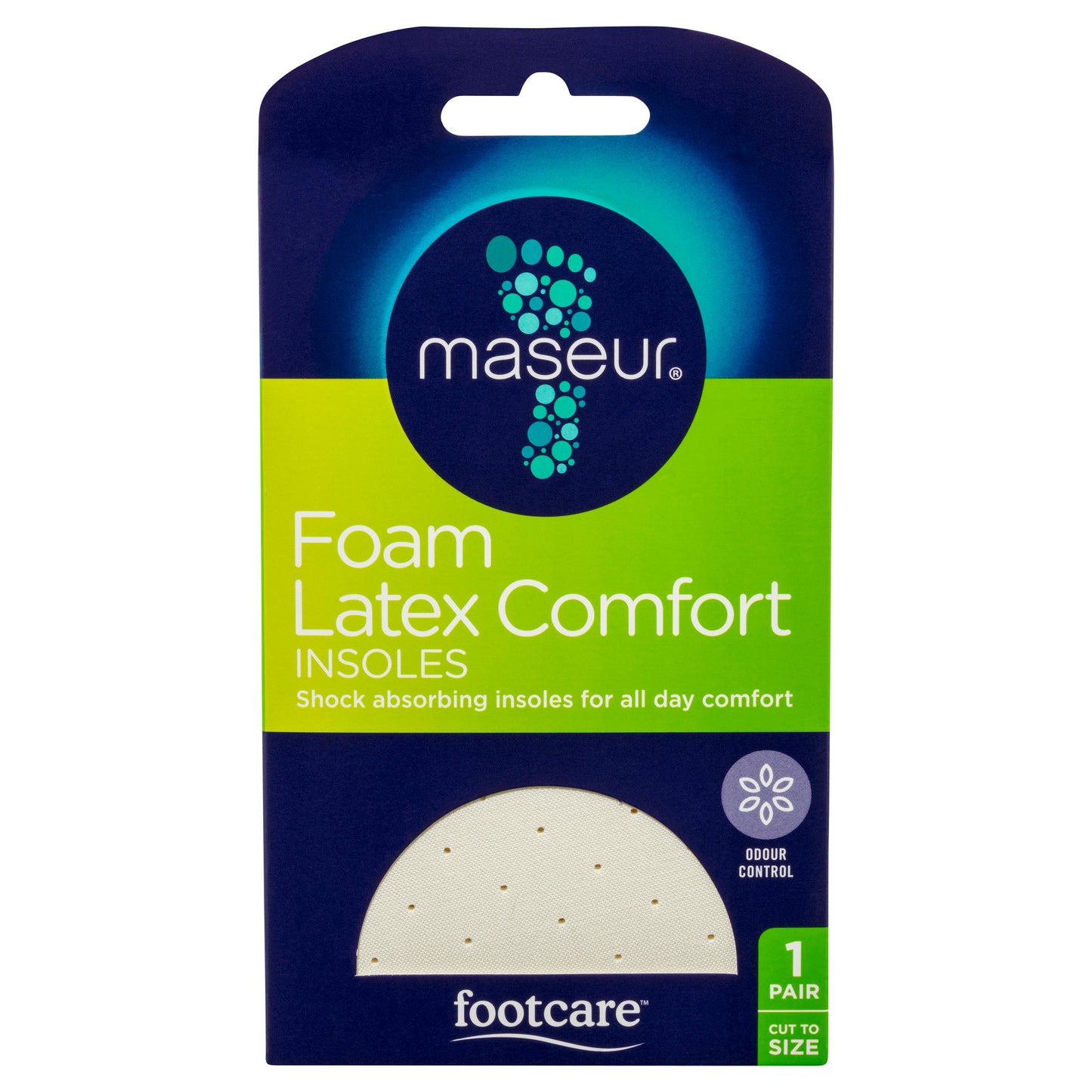 Foam Latex Comfort Insoles, 1 pair