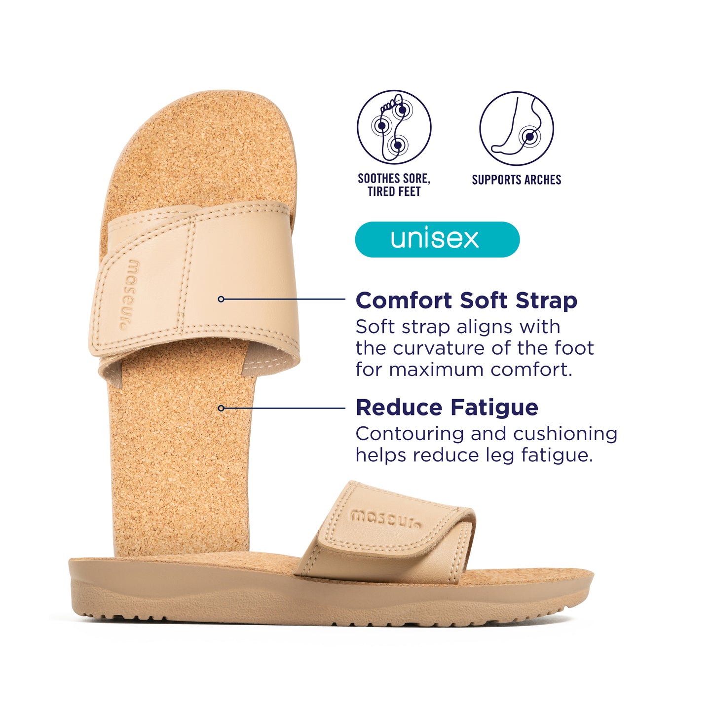 Gentle Massage Sandal Beige